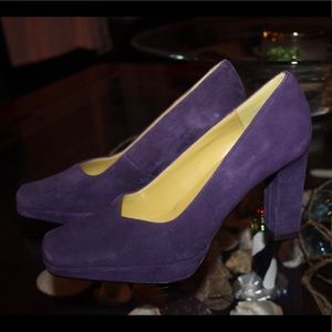 Worthington Purple Suede Leather High Heel Pumps